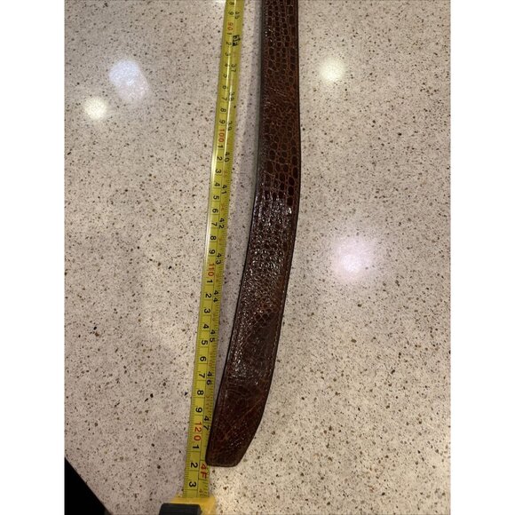 L.F.B Genuine crocodile Luxury Reptile Belt Leather Men's Belt Sz 36-40 - Picture 6 of 16